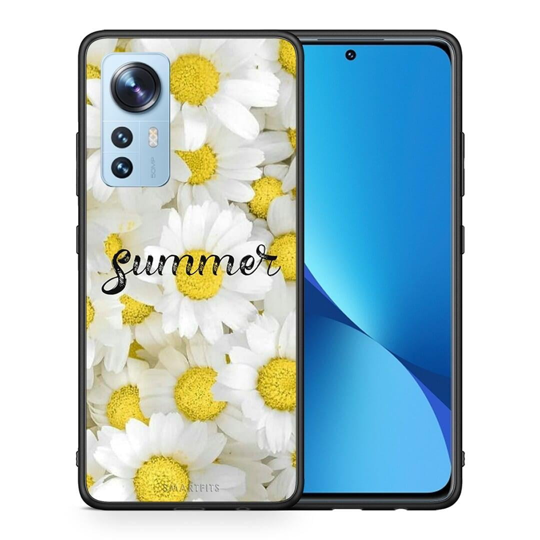 Θήκη Xiaomi 12 / 12X 5G Summer Daisies από τη Smartfits με σχέδιο στο πίσω μέρος και μαύρο περίβλημα | Xiaomi 12 / 12X 5G Summer Daisies case with colorful back and black bezels