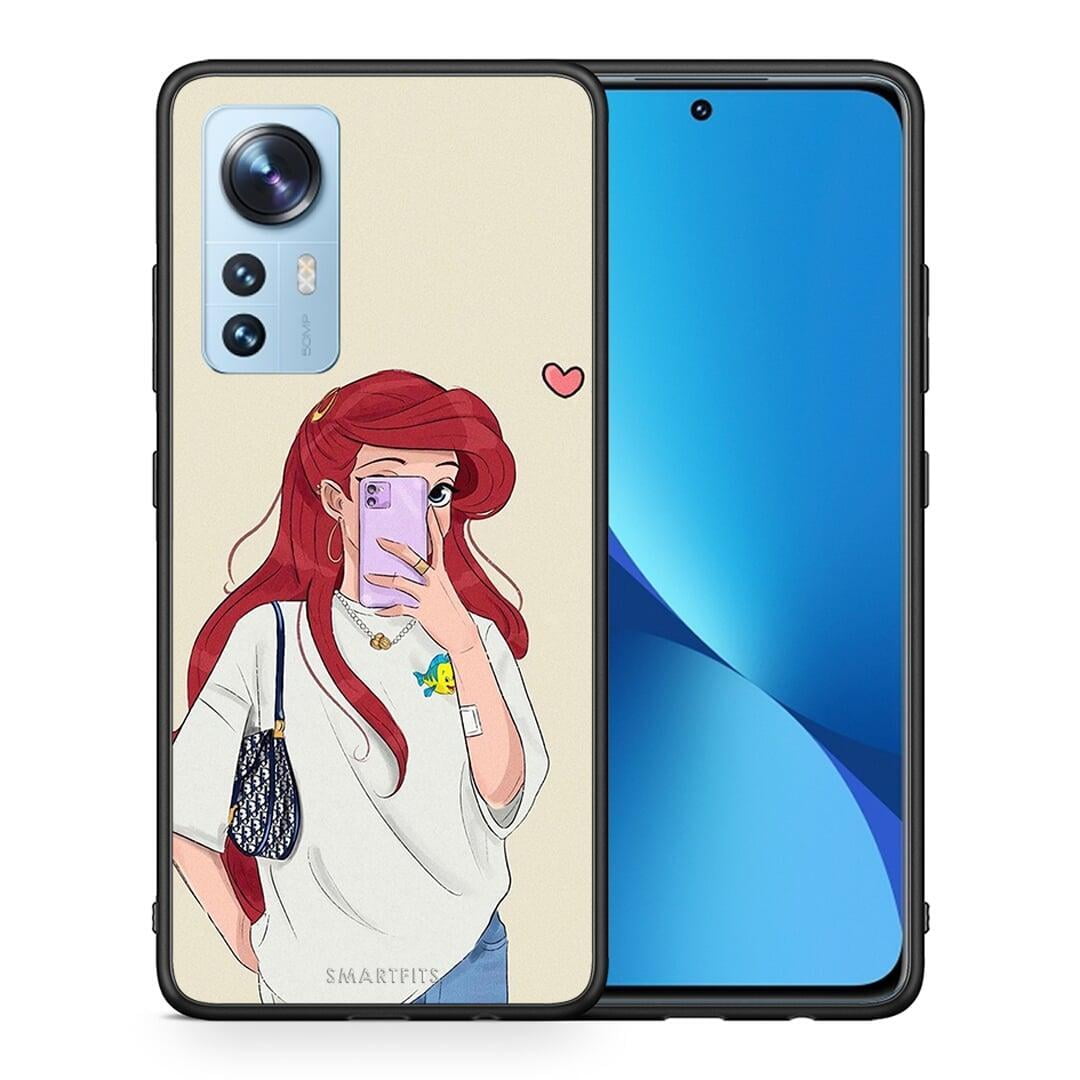Θήκη Xiaomi 12 / 12X 5G Walking Mermaid από τη Smartfits με σχέδιο στο πίσω μέρος και μαύρο περίβλημα | Xiaomi 12 / 12X 5G Walking Mermaid case with colorful back and black bezels