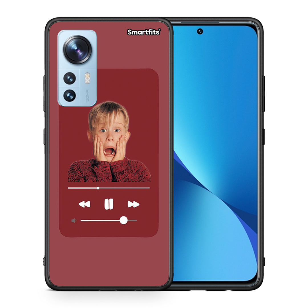 Θήκη Xiaomi 12/12X 5G Xmas Alone Music από τη Smartfits με σχέδιο στο πίσω μέρος και μαύρο περίβλημα | Xiaomi 12/12X 5G Xmas Alone Music case with colorful back and black bezels