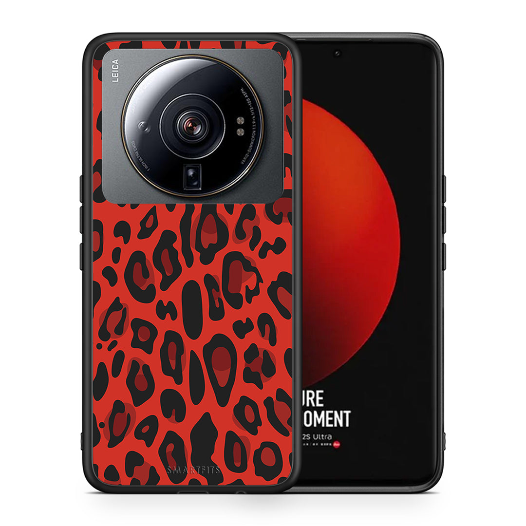 Θήκη Xiaomi 12S Ultra Red Leopard Animal από τη Smartfits με σχέδιο στο πίσω μέρος και μαύρο περίβλημα | Xiaomi 12S Ultra Red Leopard Animal case with colorful back and black bezels