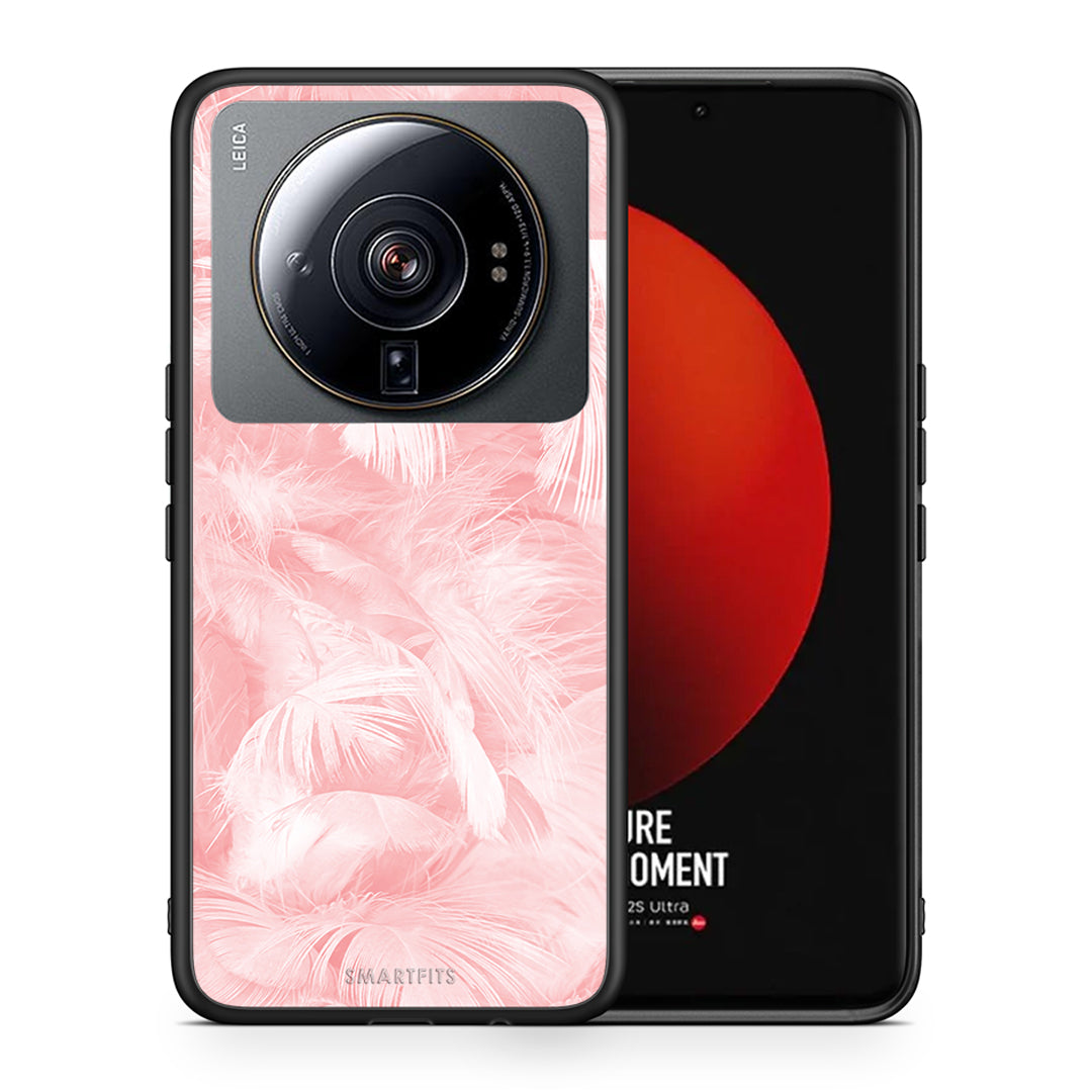 Θήκη Xiaomi 12S Ultra Pink Feather Boho από τη Smartfits με σχέδιο στο πίσω μέρος και μαύρο περίβλημα | Xiaomi 12S Ultra Pink Feather Boho case with colorful back and black bezels