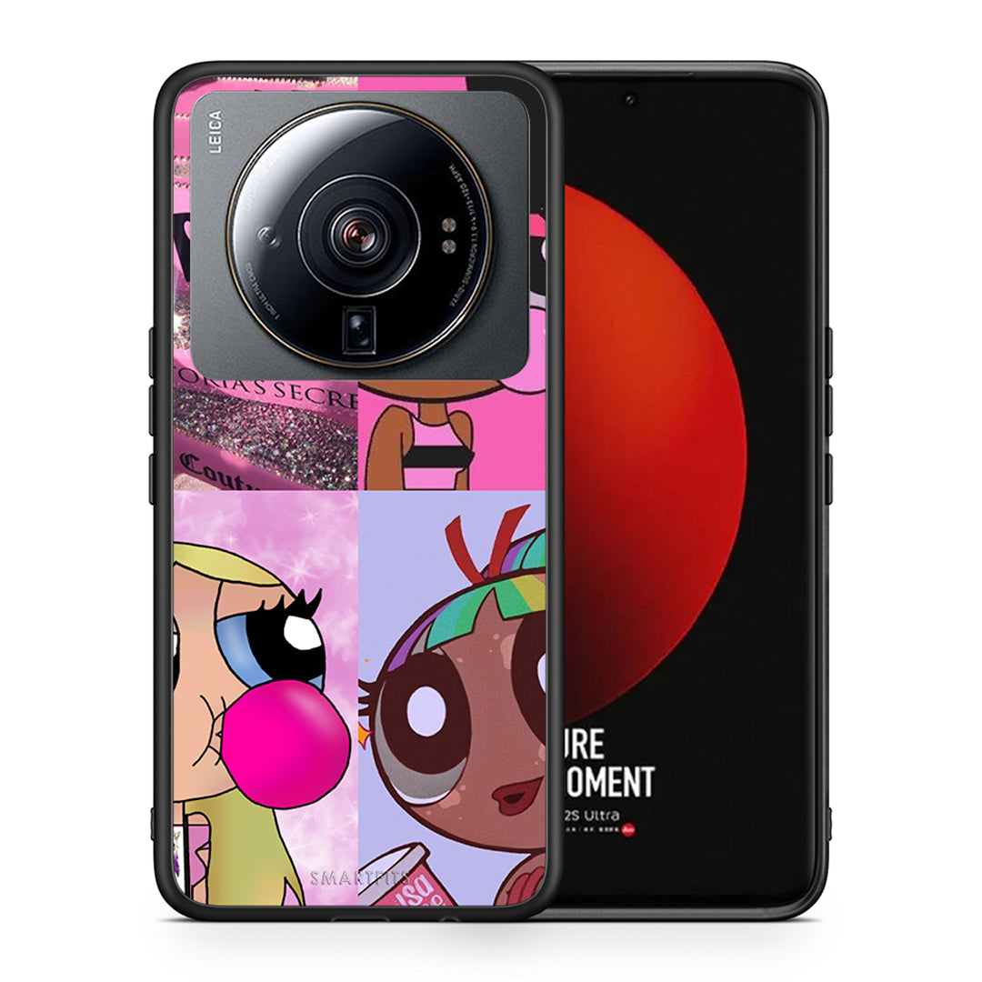 Θήκη Αγίου Βαλεντίνου Xiaomi 12S Ultra Bubble Girls από τη Smartfits με σχέδιο στο πίσω μέρος και μαύρο περίβλημα | Xiaomi 12S Ultra Bubble Girls case with colorful back and black bezels