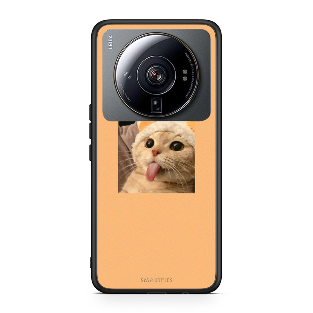 Xiaomi 12S Ultra Cat Tongue θήκη από τη Smartfits με σχέδιο στο πίσω μέρος και μαύρο περίβλημα | Smartphone case with colorful back and black bezels by Smartfits