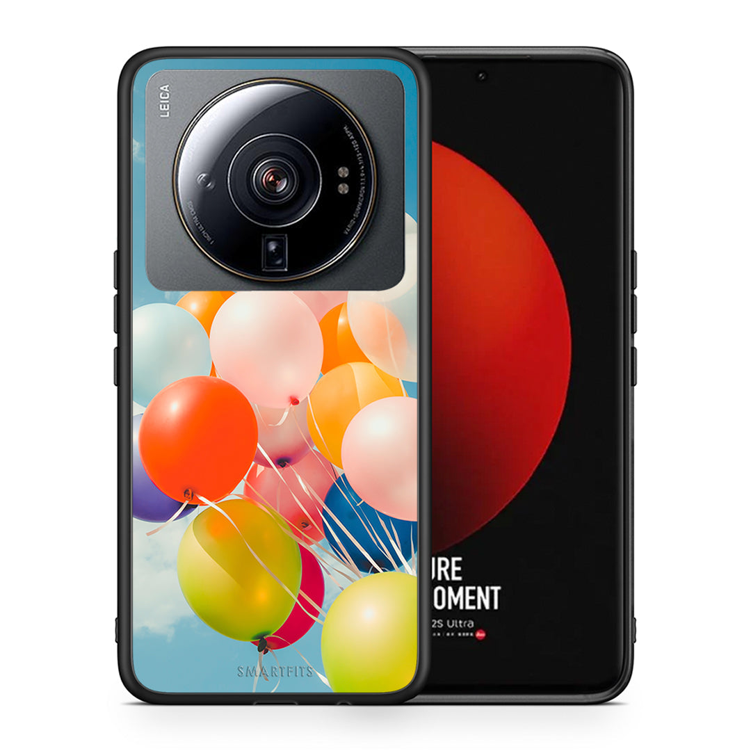 Θήκη Xiaomi 12S Ultra Colorful Balloons από τη Smartfits με σχέδιο στο πίσω μέρος και μαύρο περίβλημα | Xiaomi 12S Ultra Colorful Balloons case with colorful back and black bezels