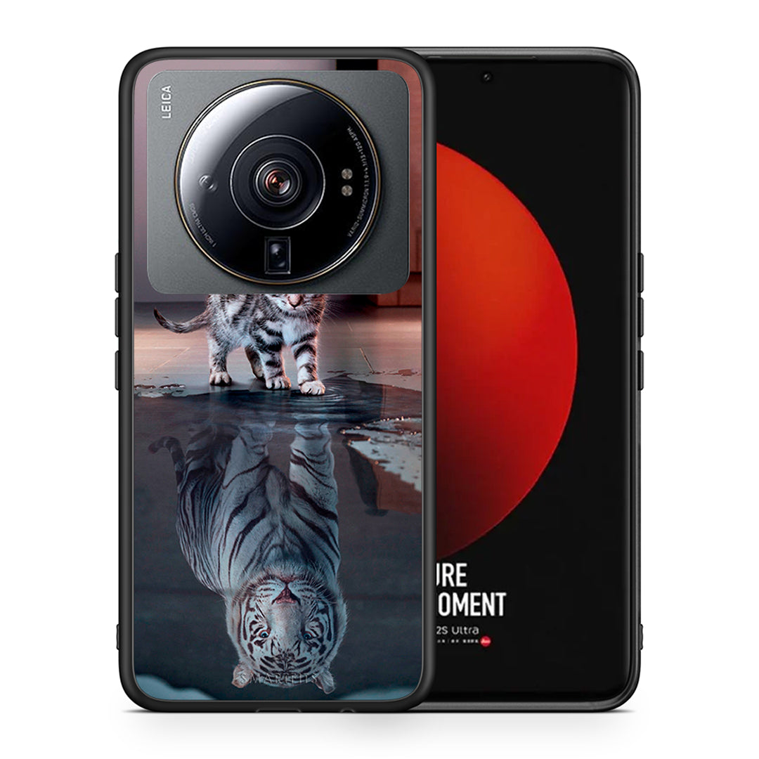 Θήκη Xiaomi 12S Ultra Tiger Cute από τη Smartfits με σχέδιο στο πίσω μέρος και μαύρο περίβλημα | Xiaomi 12S Ultra Tiger Cute case with colorful back and black bezels