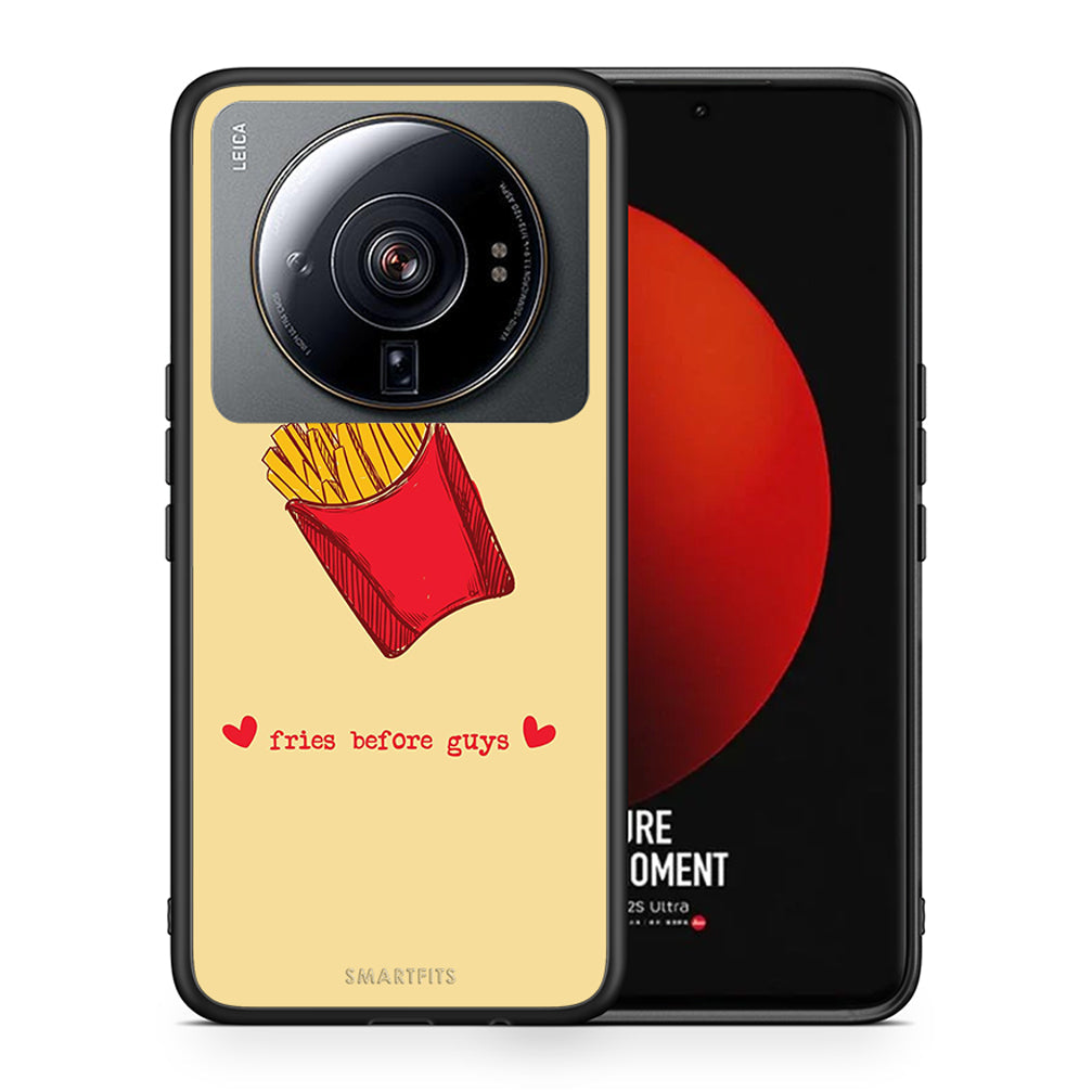 Θήκη Αγίου Βαλεντίνου Xiaomi 12S Ultra Fries Before Guys από τη Smartfits με σχέδιο στο πίσω μέρος και μαύρο περίβλημα | Xiaomi 12S Ultra Fries Before Guys case with colorful back and black bezels