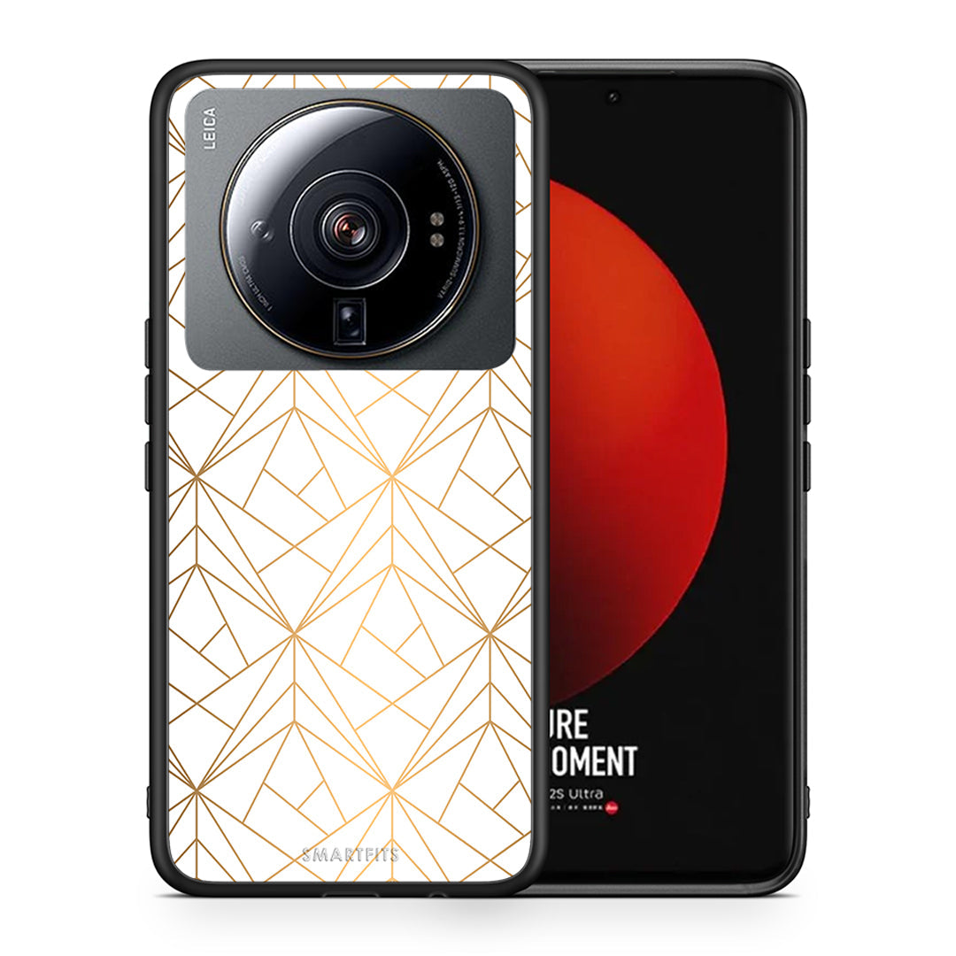 Θήκη Xiaomi 12S Ultra Luxury White Geometric από τη Smartfits με σχέδιο στο πίσω μέρος και μαύρο περίβλημα | Xiaomi 12S Ultra Luxury White Geometric case with colorful back and black bezels