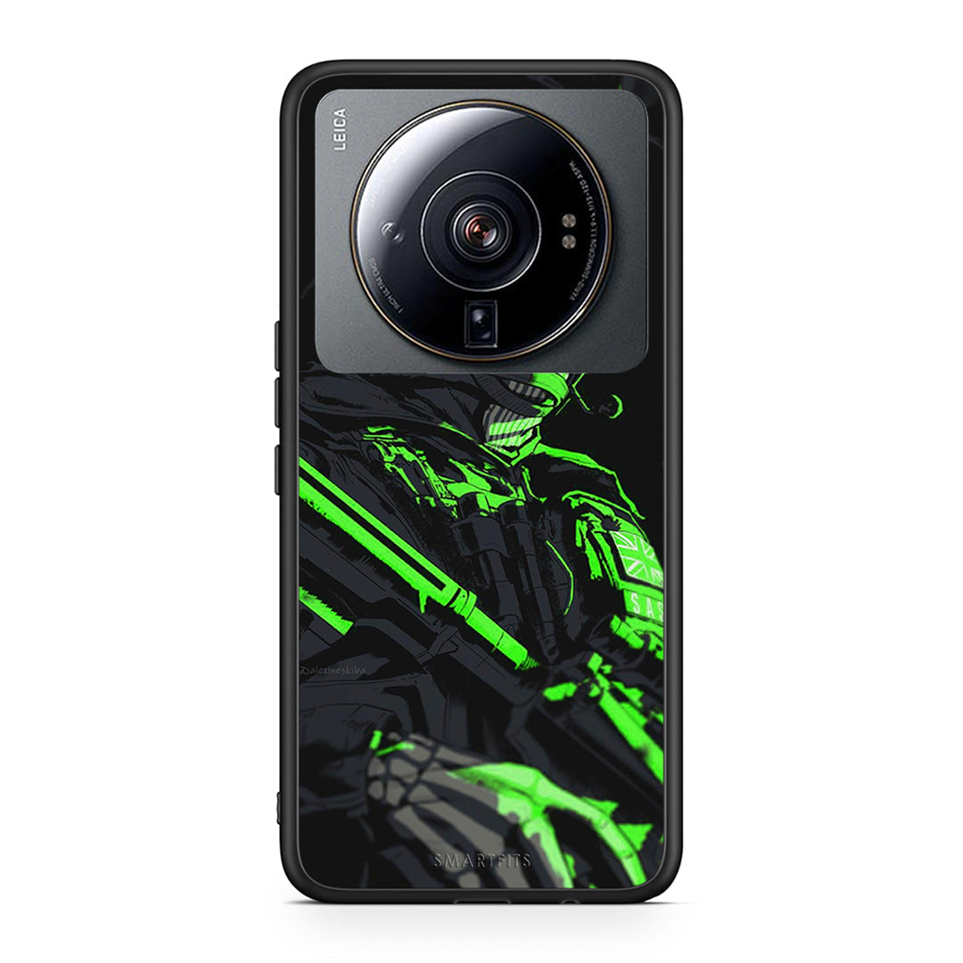 Xiaomi 12S Ultra Green Soldier Θήκη Αγίου Βαλεντίνου από τη Smartfits με σχέδιο στο πίσω μέρος και μαύρο περίβλημα | Smartphone case with colorful back and black bezels by Smartfits