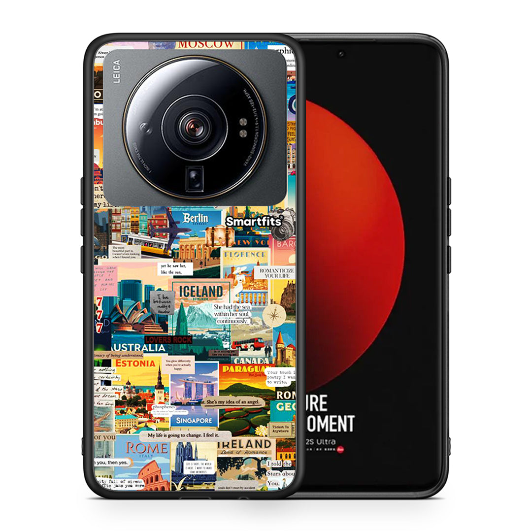 Θήκη Xiaomi 12S Ultra Live To Travel από τη Smartfits με σχέδιο στο πίσω μέρος και μαύρο περίβλημα | Xiaomi 12S Ultra Live To Travel case with colorful back and black bezels