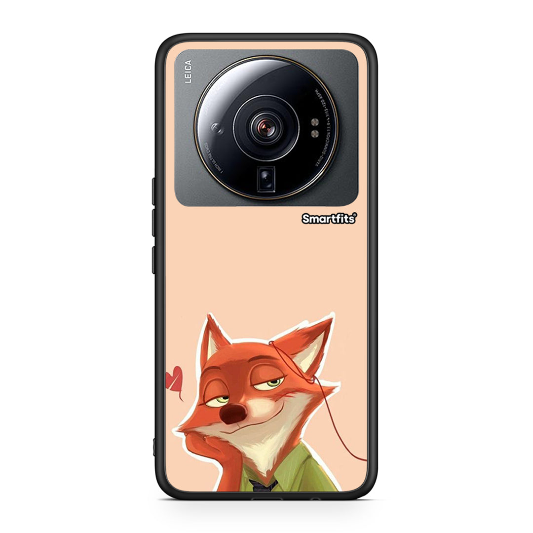 Xiaomi 12S Ultra Nick Wilde And Judy Hopps Love 1 θήκη από τη Smartfits με σχέδιο στο πίσω μέρος και μαύρο περίβλημα | Smartphone case with colorful back and black bezels by Smartfits