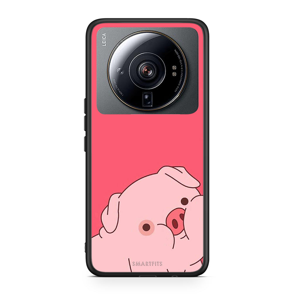 Xiaomi 12S Ultra Pig Love 1 Θήκη Αγίου Βαλεντίνου από τη Smartfits με σχέδιο στο πίσω μέρος και μαύρο περίβλημα | Smartphone case with colorful back and black bezels by Smartfits