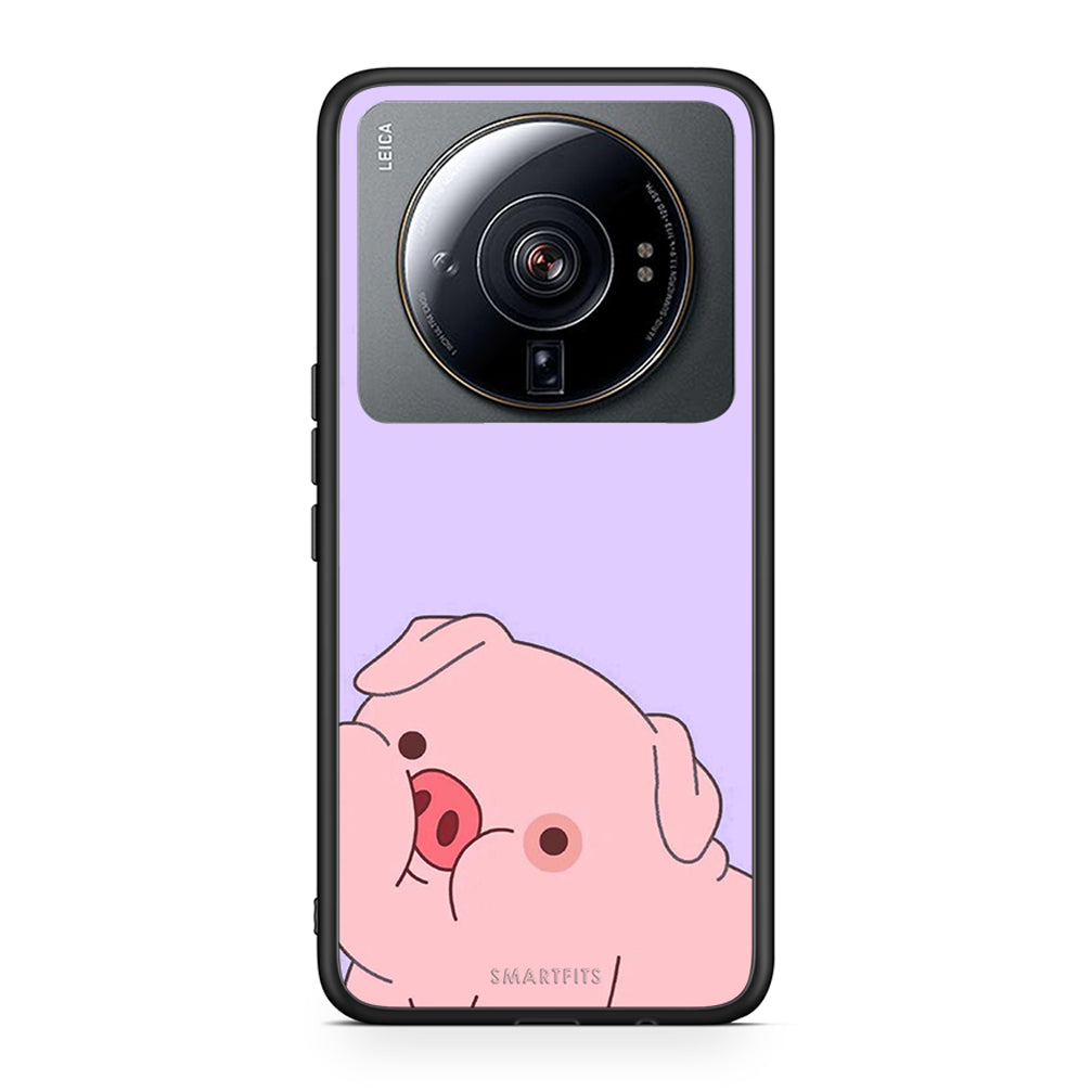 Xiaomi 12S Ultra Pig Love 2 Θήκη Αγίου Βαλεντίνου από τη Smartfits με σχέδιο στο πίσω μέρος και μαύρο περίβλημα | Smartphone case with colorful back and black bezels by Smartfits