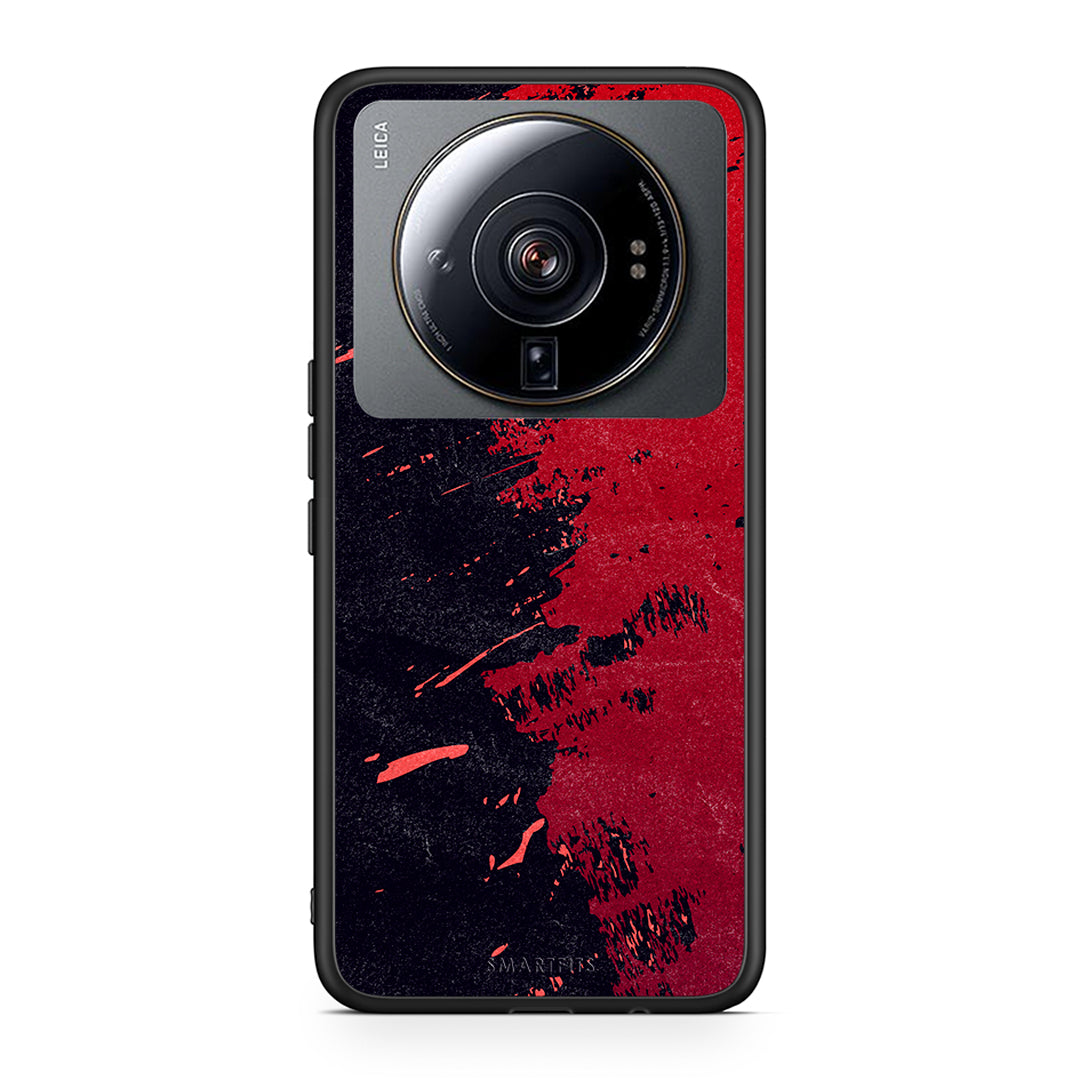 Xiaomi 12S Ultra Red Paint Θήκη Αγίου Βαλεντίνου από τη Smartfits με σχέδιο στο πίσω μέρος και μαύρο περίβλημα | Smartphone case with colorful back and black bezels by Smartfits