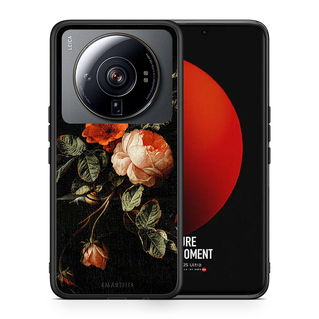 Θήκη Xiaomi 12S Ultra Vintage Roses από τη Smartfits με σχέδιο στο πίσω μέρος και μαύρο περίβλημα | Xiaomi 12S Ultra Vintage Roses case with colorful back and black bezels