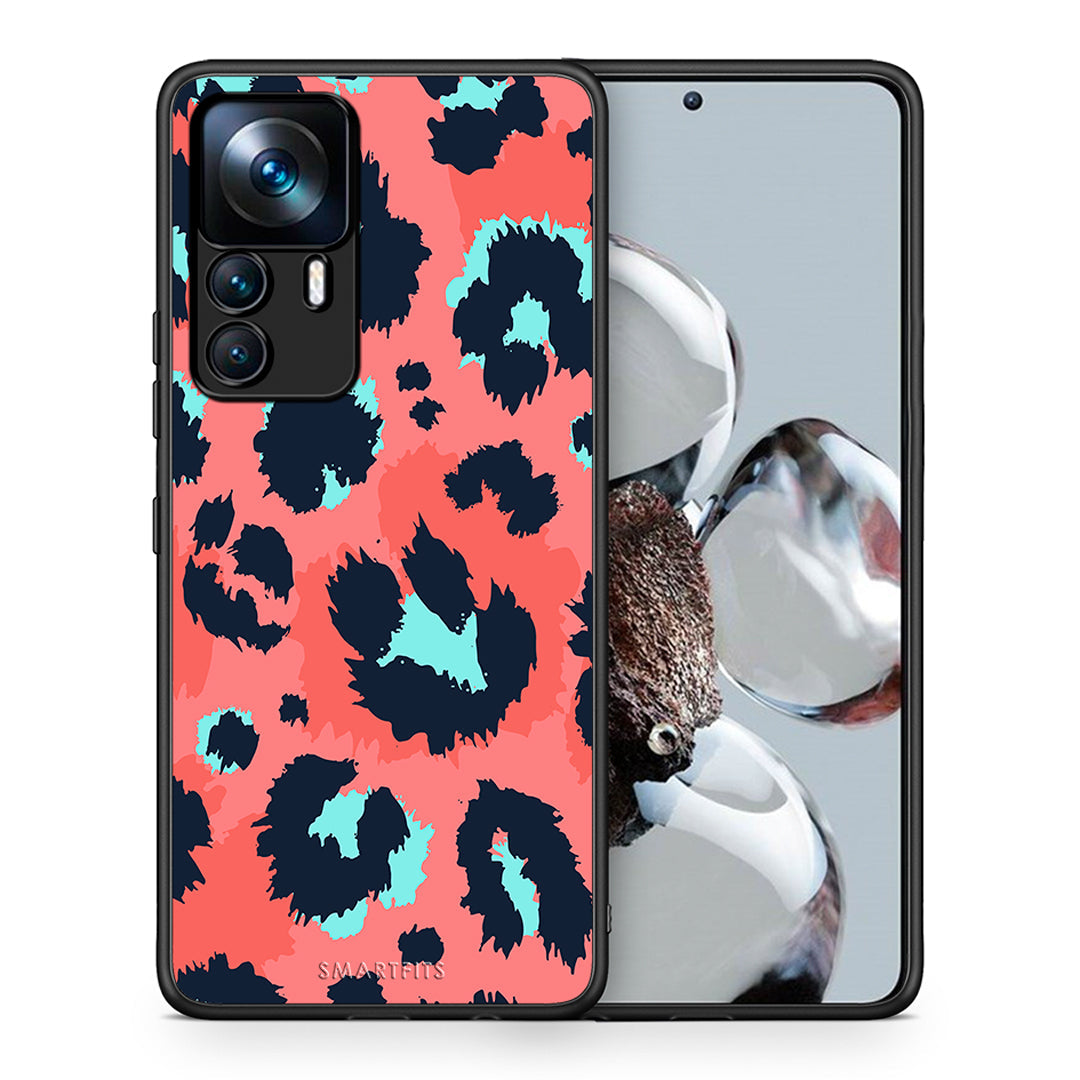 Θήκη Xiaomi 12T / 12T Pro / K50 Ultra Pink Leopard Animal από τη Smartfits με σχέδιο στο πίσω μέρος και μαύρο περίβλημα | Xiaomi 12T / 12T Pro / K50 Ultra Pink Leopard Animal case with colorful back and black bezels