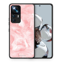 Thumbnail for Θήκη Xiaomi 12T / 12T Pro / K50 Ultra Pink Feather Boho από τη Smartfits με σχέδιο στο πίσω μέρος και μαύρο περίβλημα | Xiaomi 12T / 12T Pro / K50 Ultra Pink Feather Boho case with colorful back and black bezels