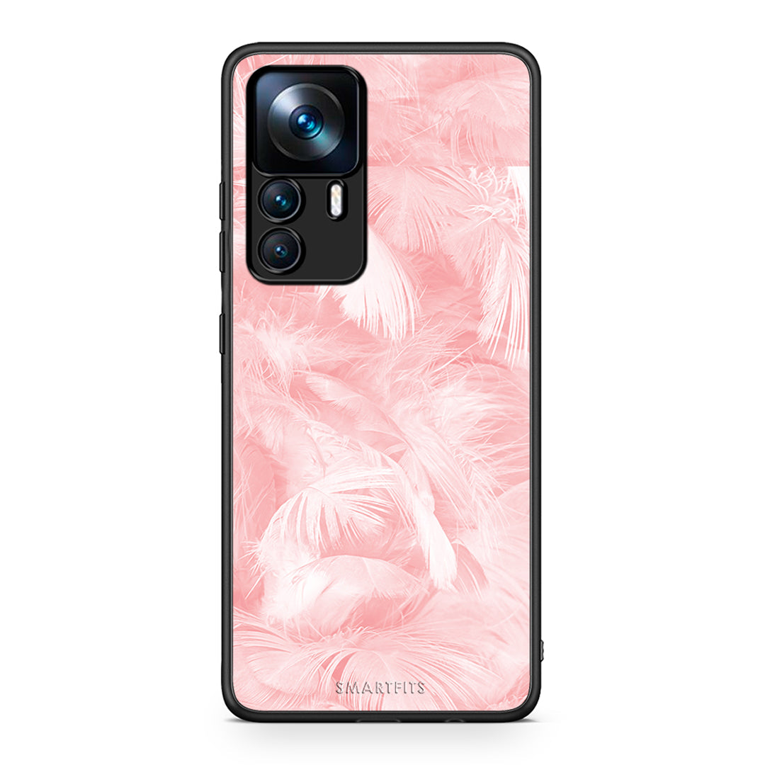 33 - Xiaomi 12T / 12T Pro / K50 Ultra Pink Feather Boho case, cover, bumper