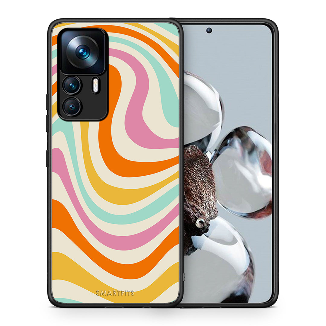 Θήκη Xiaomi 12T / 12T Pro / K50 Ultra Colourful Waves από τη Smartfits με σχέδιο στο πίσω μέρος και μαύρο περίβλημα | Xiaomi 12T / 12T Pro / K50 Ultra Colourful Waves case with colorful back and black bezels