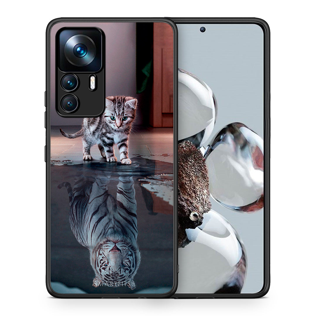 Θήκη Xiaomi 12T / 12T Pro / K50 Ultra Tiger Cute από τη Smartfits με σχέδιο στο πίσω μέρος και μαύρο περίβλημα | Xiaomi 12T / 12T Pro / K50 Ultra Tiger Cute case with colorful back and black bezels