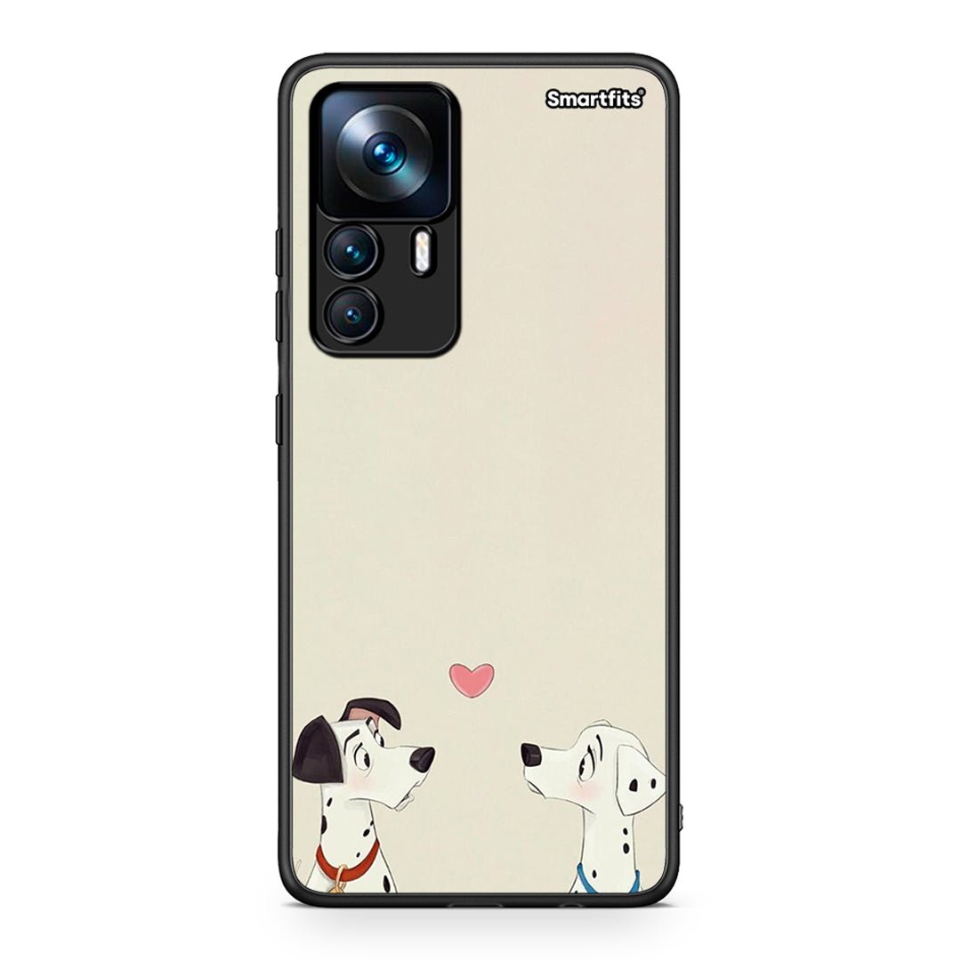 Xiaomi 12T / 12T Pro / K50 Ultra Dalmatians Love θήκη από τη Smartfits με σχέδιο στο πίσω μέρος και μαύρο περίβλημα | Smartphone case with colorful back and black bezels by Smartfits