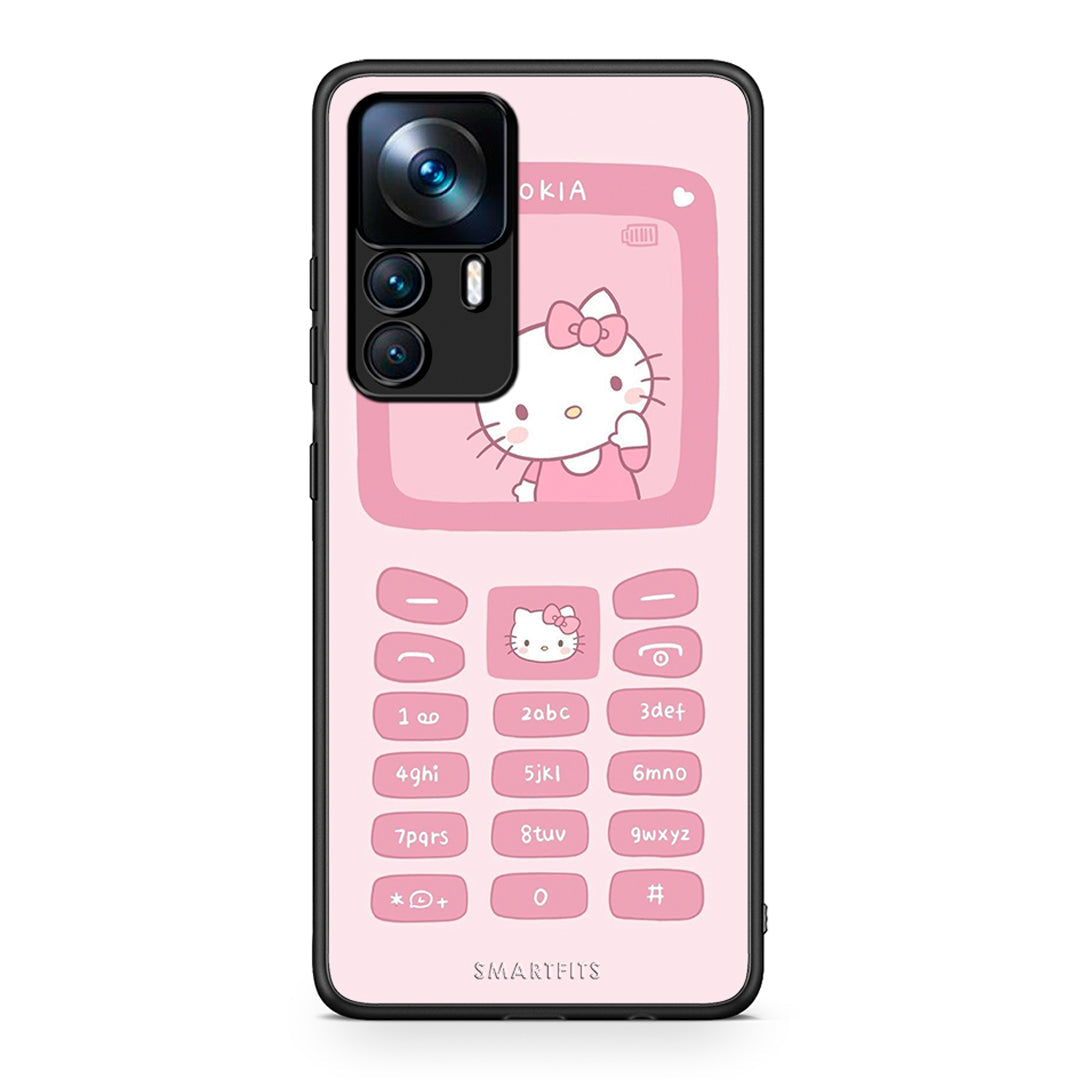 Xiaomi 12T / 12T Pro / K50 Ultra Hello Kitten Θήκη Αγίου Βαλεντίνου από τη Smartfits με σχέδιο στο πίσω μέρος και μαύρο περίβλημα | Smartphone case with colorful back and black bezels by Smartfits