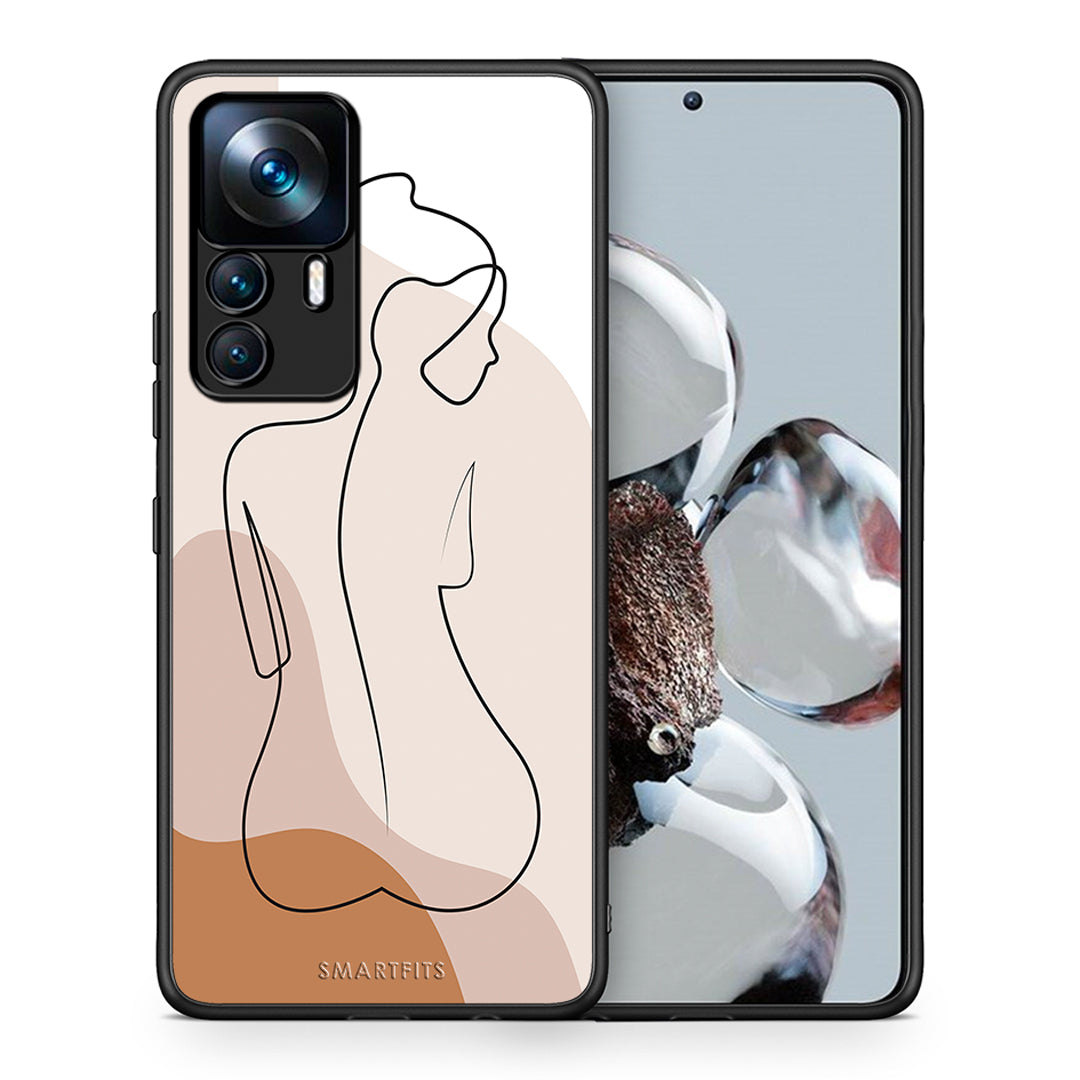 Θήκη Xiaomi 12T / 12T Pro / K50 Ultra LineArt Woman από τη Smartfits με σχέδιο στο πίσω μέρος και μαύρο περίβλημα | Xiaomi 12T / 12T Pro / K50 Ultra LineArt Woman case with colorful back and black bezels