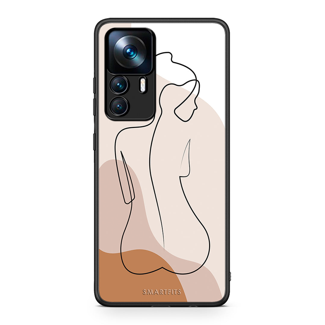 Xiaomi 12T / 12T Pro / K50 Ultra LineArt Woman θήκη από τη Smartfits με σχέδιο στο πίσω μέρος και μαύρο περίβλημα | Smartphone case with colorful back and black bezels by Smartfits