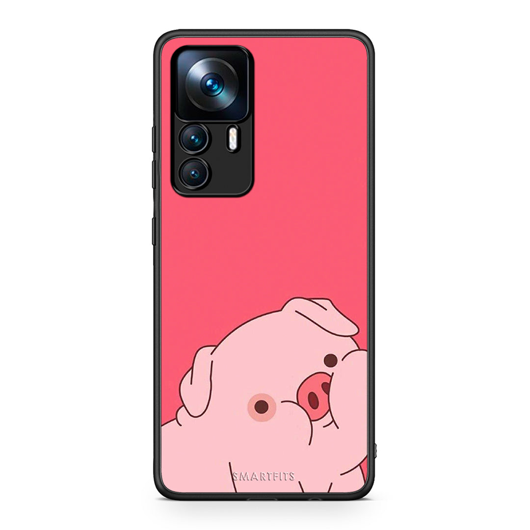 Xiaomi 12T / 12T Pro / K50 Ultra Pig Love 1 Θήκη Αγίου Βαλεντίνου από τη Smartfits με σχέδιο στο πίσω μέρος και μαύρο περίβλημα | Smartphone case with colorful back and black bezels by Smartfits