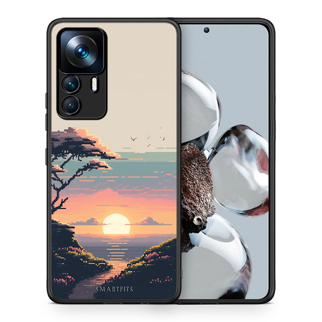 Θήκη Xiaomi 12T / 12T Pro / K50 Ultra Pixel Sunset από τη Smartfits με σχέδιο στο πίσω μέρος και μαύρο περίβλημα | Xiaomi 12T / 12T Pro / K50 Ultra Pixel Sunset case with colorful back and black bezels