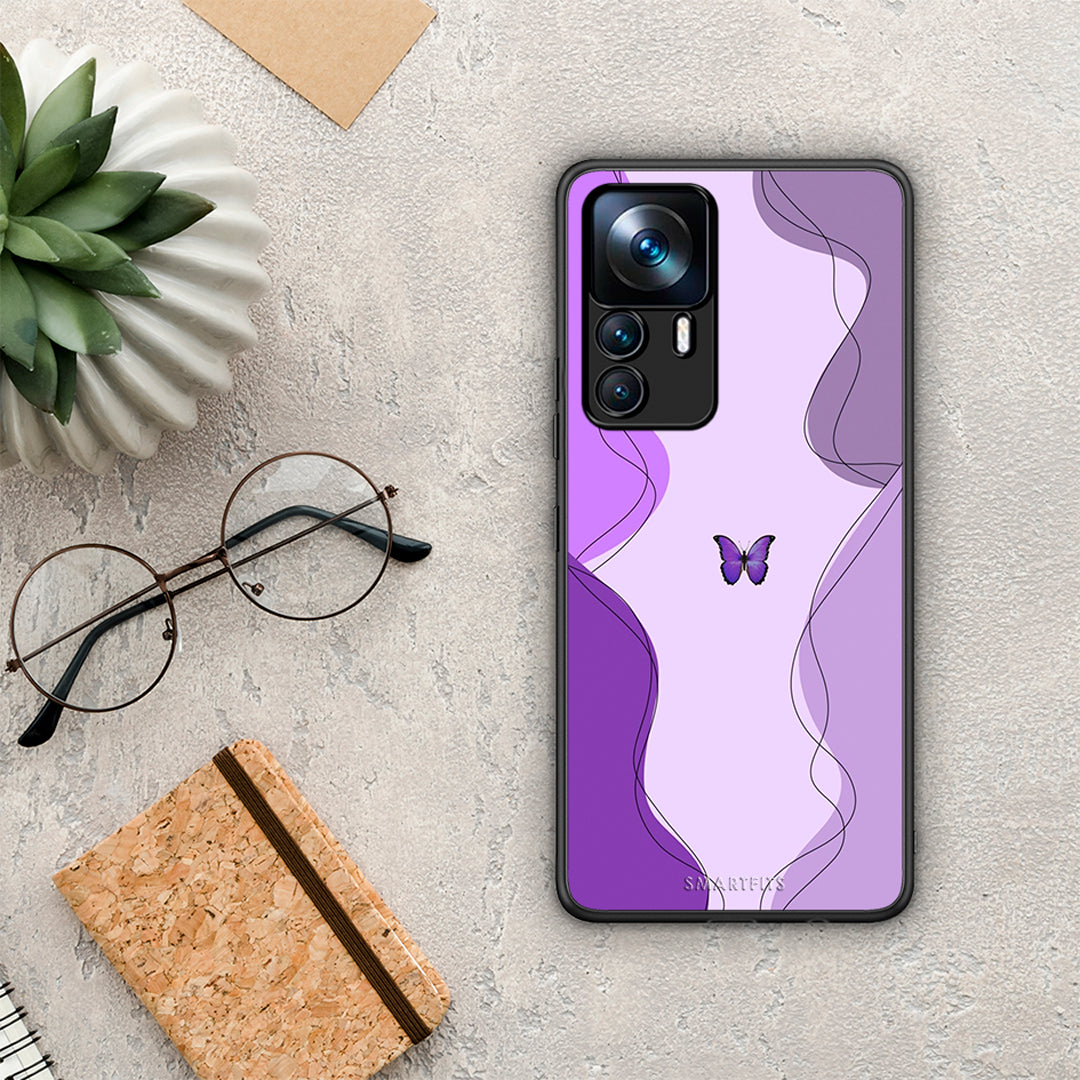 Purple Mariposa - Xiaomi 12T / 12T Pro / K50 Ultra case