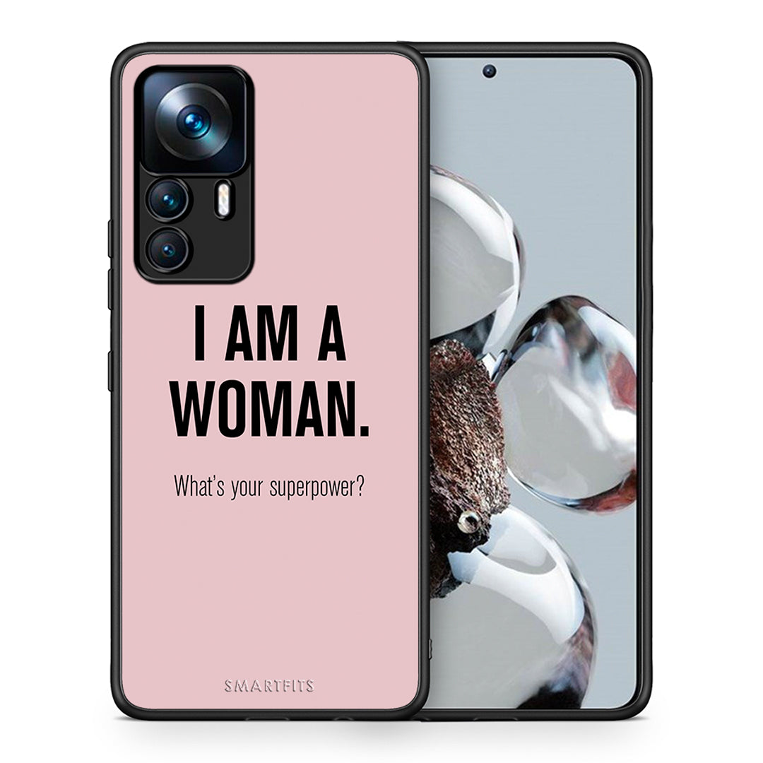 Θήκη Xiaomi 12T / 12T Pro / K50 Ultra Superpower Woman από τη Smartfits με σχέδιο στο πίσω μέρος και μαύρο περίβλημα | Xiaomi 12T / 12T Pro / K50 Ultra Superpower Woman case with colorful back and black bezels