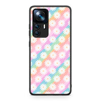 Thumbnail for Xiaomi 12T / 12T Pro / K50 Ultra White Daisies θήκη από τη Smartfits με σχέδιο στο πίσω μέρος και μαύρο περίβλημα | Smartphone case with colorful back and black bezels by Smartfits