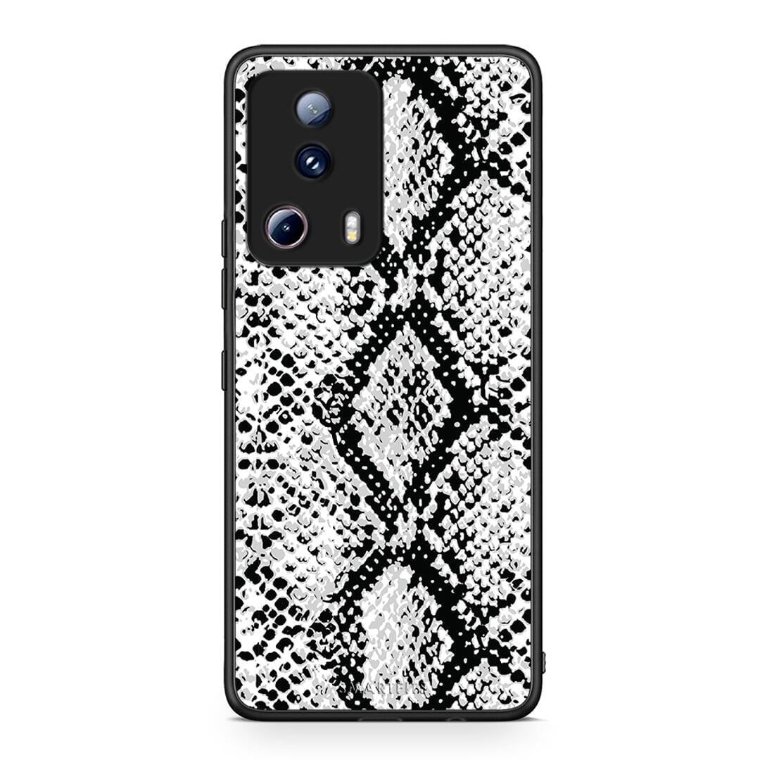 Θήκη Xiaomi 13 Lite 5G Animal White Snake από τη Smartfits με σχέδιο στο πίσω μέρος και μαύρο περίβλημα | Xiaomi 13 Lite 5G Animal White Snake Case with Colorful Back and Black Bezels