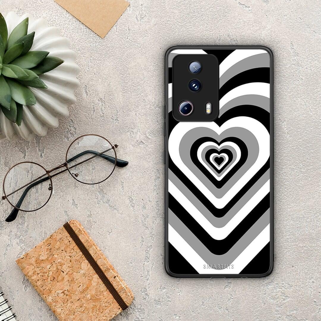 Θήκη Xiaomi 13 Lite 5G Black Hearts από τη Smartfits με σχέδιο στο πίσω μέρος και μαύρο περίβλημα | Xiaomi 13 Lite 5G Black Hearts Case with Colorful Back and Black Bezels