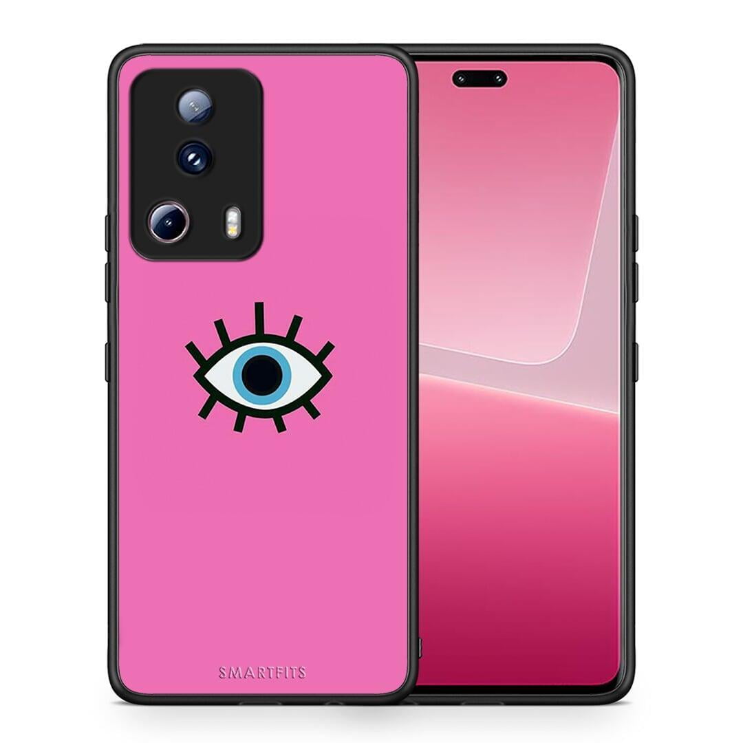 Θήκη Xiaomi 13 Lite 5G Blue Eye Pink από τη Smartfits με σχέδιο στο πίσω μέρος και μαύρο περίβλημα | Xiaomi 13 Lite 5G Blue Eye Pink Case with Colorful Back and Black Bezels