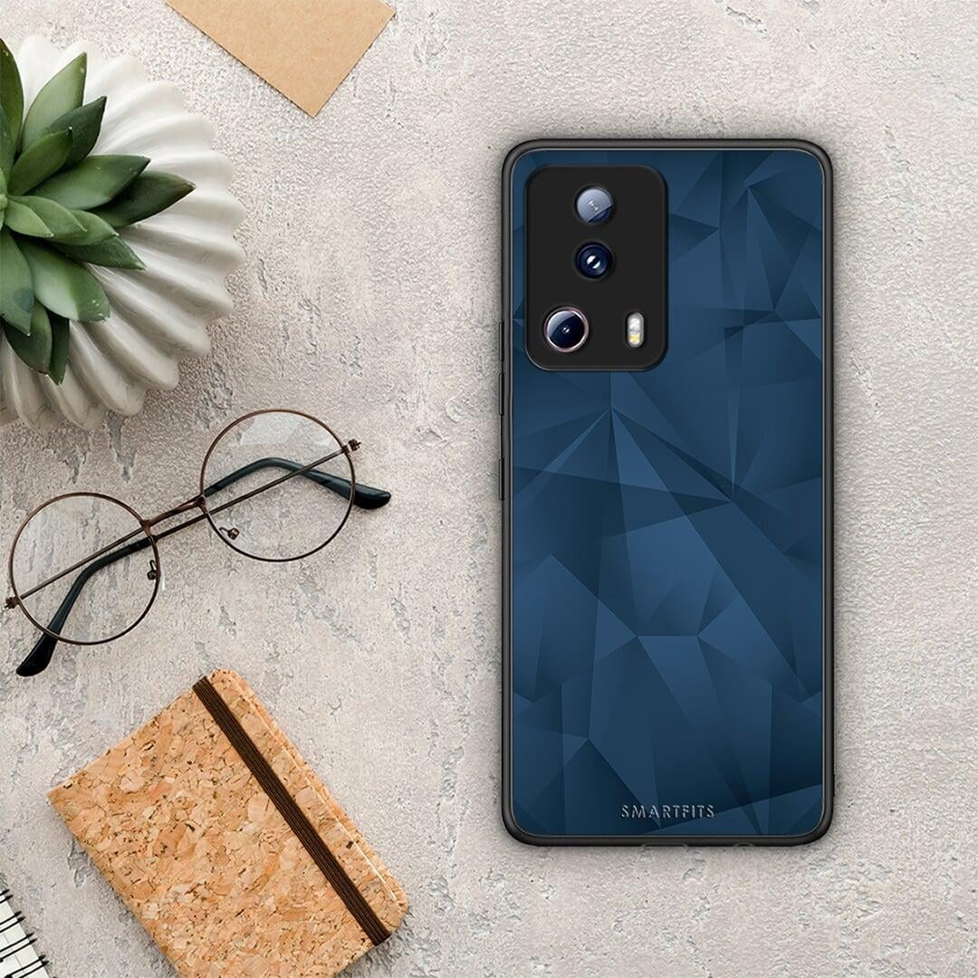 Θήκη Xiaomi 13 Lite 5G Geometric Blue Abstract από τη Smartfits με σχέδιο στο πίσω μέρος και μαύρο περίβλημα | Xiaomi 13 Lite 5G Geometric Blue Abstract Case with Colorful Back and Black Bezels