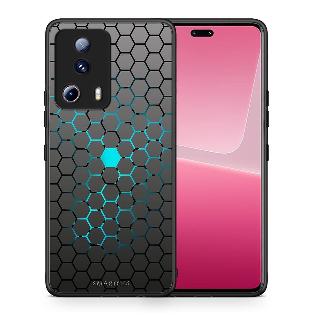 Θήκη Xiaomi 13 Lite 5G Geometric Hexagonal από τη Smartfits με σχέδιο στο πίσω μέρος και μαύρο περίβλημα | Xiaomi 13 Lite 5G Geometric Hexagonal Case with Colorful Back and Black Bezels