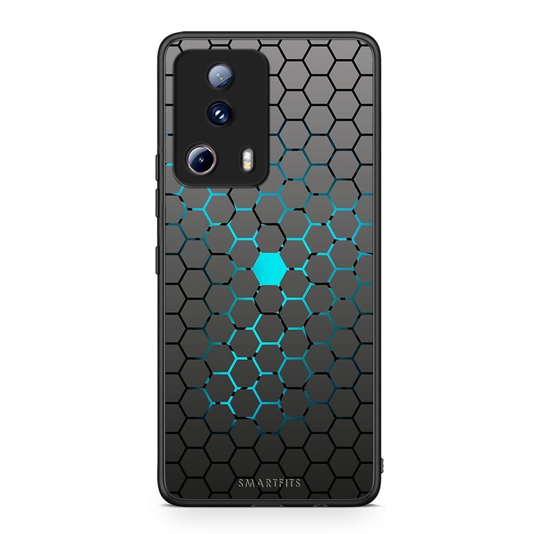 Θήκη Xiaomi 13 Lite 5G Geometric Hexagonal από τη Smartfits με σχέδιο στο πίσω μέρος και μαύρο περίβλημα | Xiaomi 13 Lite 5G Geometric Hexagonal Case with Colorful Back and Black Bezels