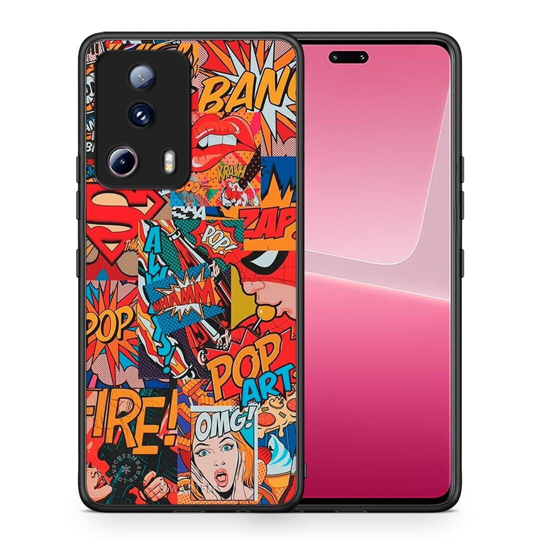 Θήκη Xiaomi 13 Lite 5G PopArt OMG από τη Smartfits με σχέδιο στο πίσω μέρος και μαύρο περίβλημα | Xiaomi 13 Lite 5G PopArt OMG Case with Colorful Back and Black Bezels