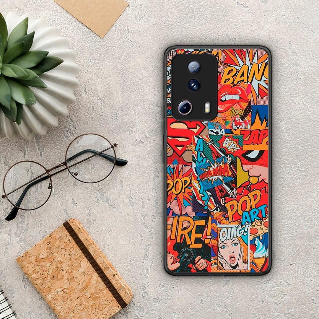 Θήκη Xiaomi 13 Lite 5G PopArt OMG από τη Smartfits με σχέδιο στο πίσω μέρος και μαύρο περίβλημα | Xiaomi 13 Lite 5G PopArt OMG Case with Colorful Back and Black Bezels