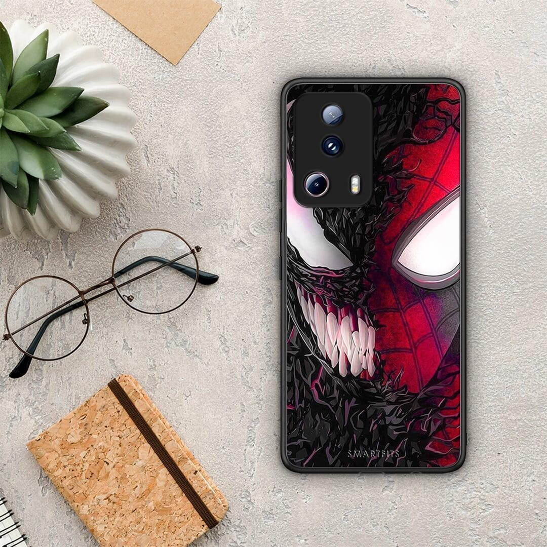 Θήκη Xiaomi 13 Lite 5G PopArt SpiderVenom από τη Smartfits με σχέδιο στο πίσω μέρος και μαύρο περίβλημα | Xiaomi 13 Lite 5G PopArt SpiderVenom Case with Colorful Back and Black Bezels