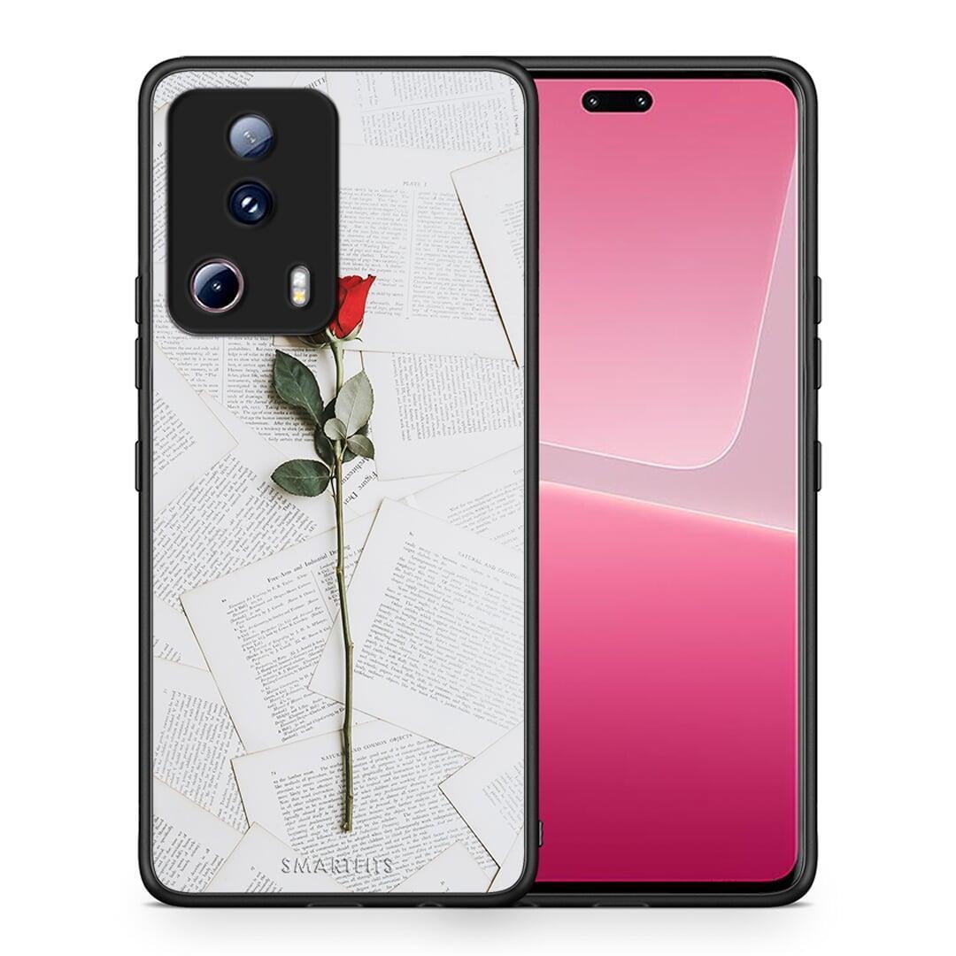 Θήκη Xiaomi 13 Lite 5G Red Rose από τη Smartfits με σχέδιο στο πίσω μέρος και μαύρο περίβλημα | Xiaomi 13 Lite 5G Red Rose Case with Colorful Back and Black Bezels