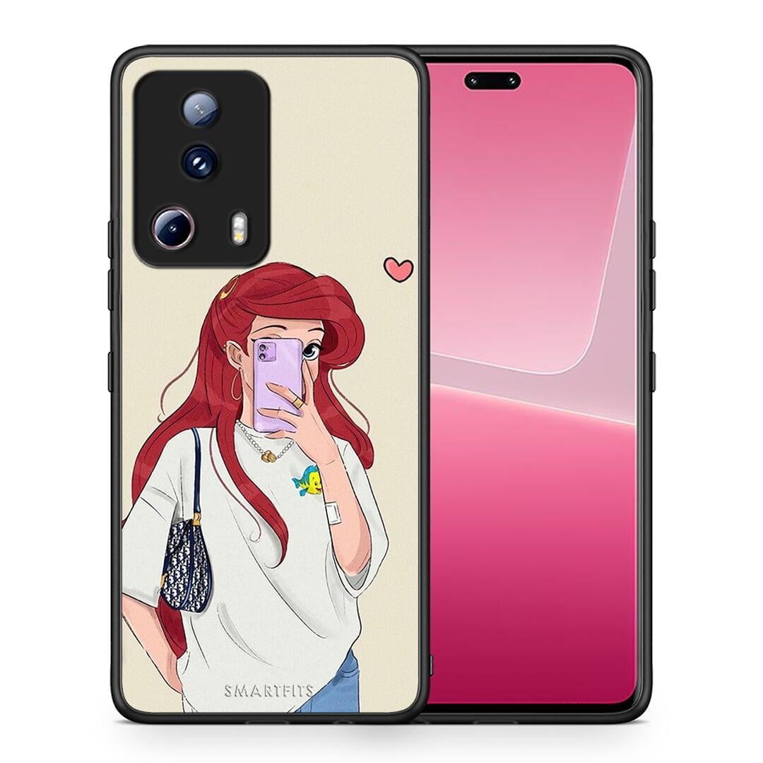 Θήκη Xiaomi 13 Lite 5G Walking Mermaid από τη Smartfits με σχέδιο στο πίσω μέρος και μαύρο περίβλημα | Xiaomi 13 Lite 5G Walking Mermaid Case with Colorful Back and Black Bezels