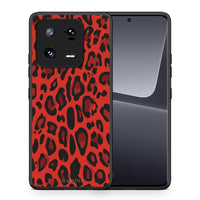 Thumbnail for Θήκη Xiaomi 13 Animal Red Leopard από τη Smartfits με σχέδιο στο πίσω μέρος και μαύρο περίβλημα | Xiaomi 13 Animal Red Leopard Case with Colorful Back and Black Bezels