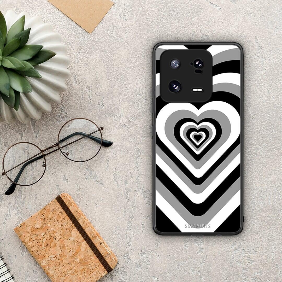 Θήκη Xiaomi 13 Black Hearts από τη Smartfits με σχέδιο στο πίσω μέρος και μαύρο περίβλημα | Xiaomi 13 Black Hearts Case with Colorful Back and Black Bezels