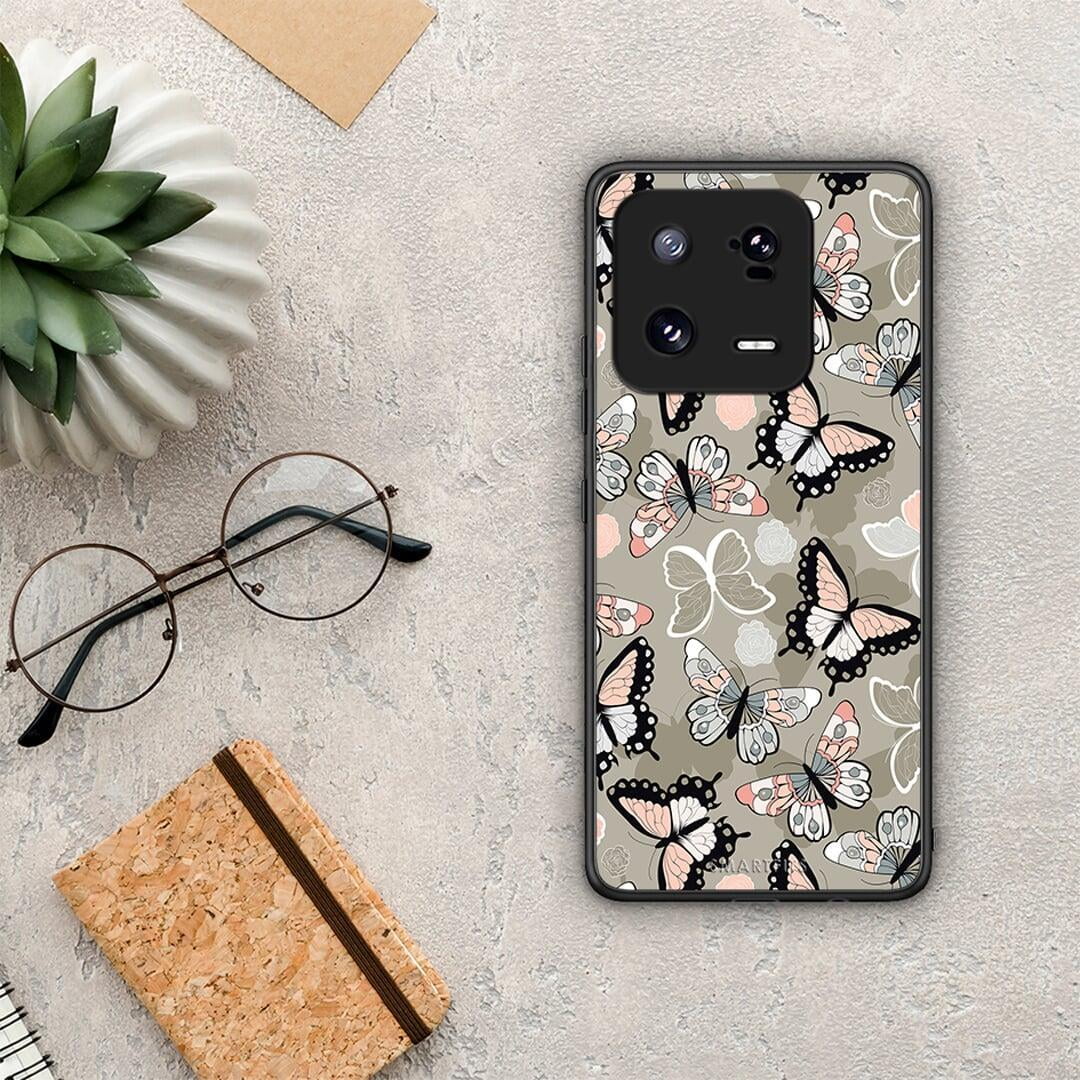 Θήκη Xiaomi 13 Pro Boho Butterflies από τη Smartfits με σχέδιο στο πίσω μέρος και μαύρο περίβλημα | Xiaomi 13 Pro Boho Butterflies Case with Colorful Back and Black Bezels