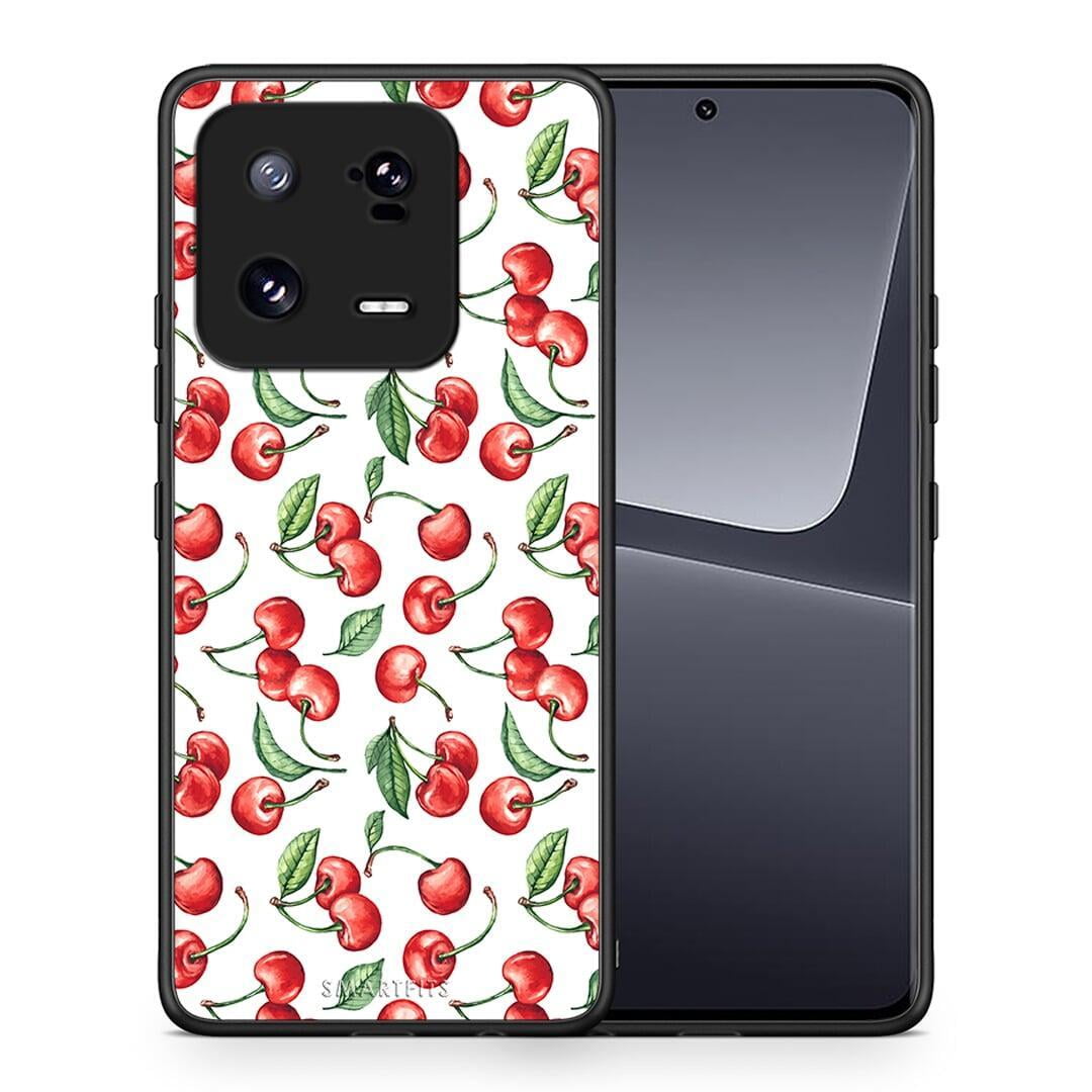 Θήκη Xiaomi 13 Cherry Summer από τη Smartfits με σχέδιο στο πίσω μέρος και μαύρο περίβλημα | Xiaomi 13 Cherry Summer Case with Colorful Back and Black Bezels