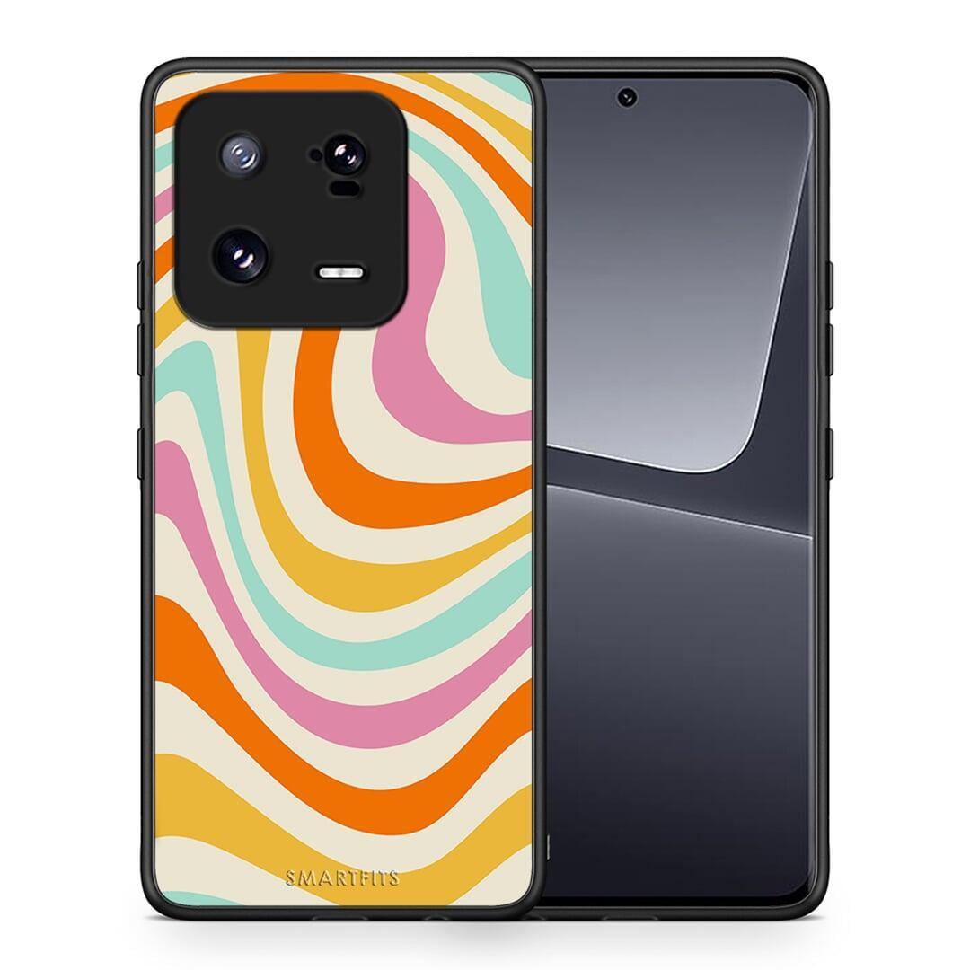 Θήκη Xiaomi 13 Pro Colourful Waves από τη Smartfits με σχέδιο στο πίσω μέρος και μαύρο περίβλημα | Xiaomi 13 Pro Colourful Waves Case with Colorful Back and Black Bezels