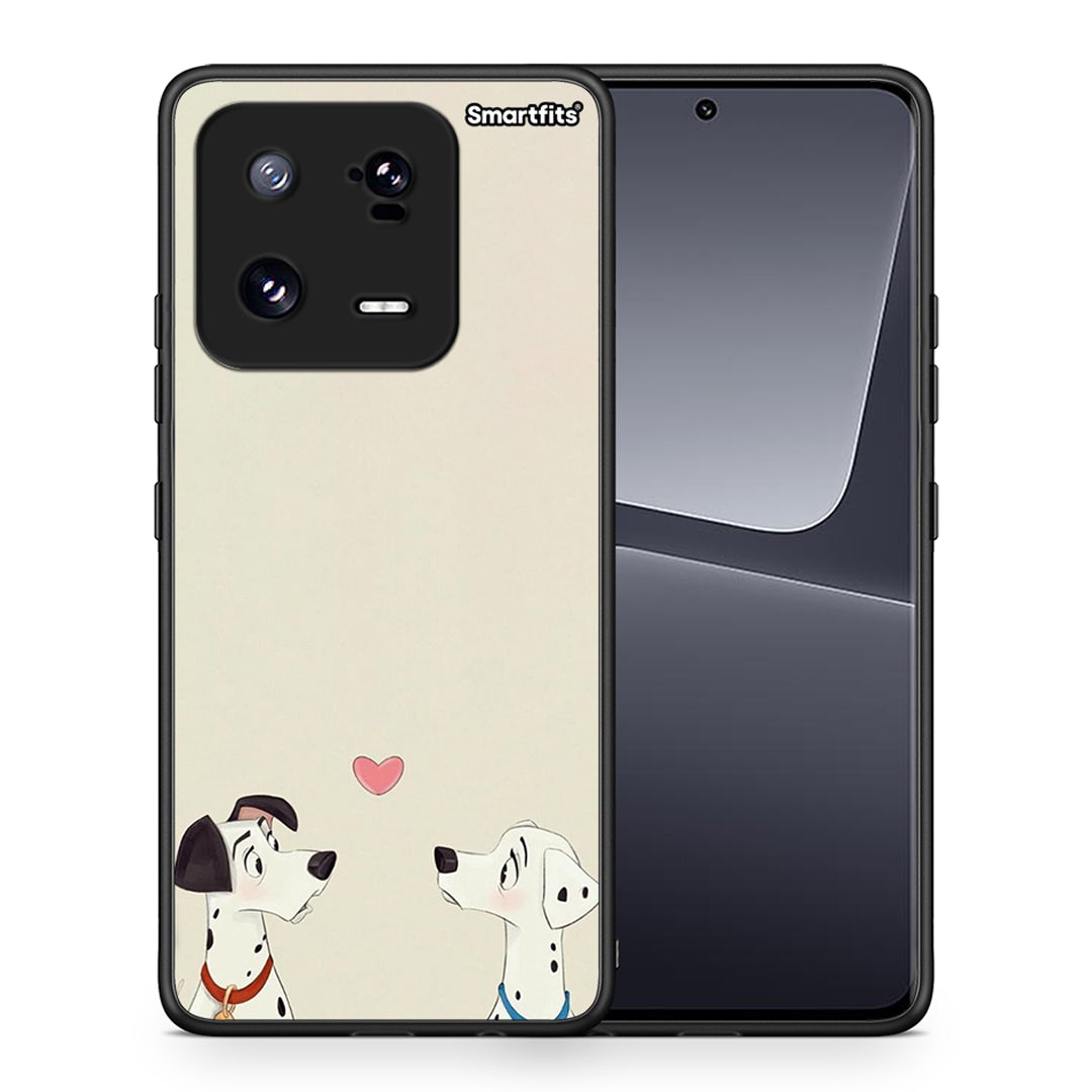 Θήκη Xiaomi 13 Dalmatians Love από τη Smartfits με σχέδιο στο πίσω μέρος και μαύρο περίβλημα | Xiaomi 13 Dalmatians Love Case with Colorful Back and Black Bezels