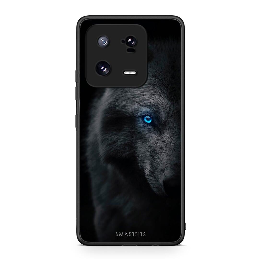 Θήκη Xiaomi 13 Dark Wolf από τη Smartfits με σχέδιο στο πίσω μέρος και μαύρο περίβλημα | Xiaomi 13 Dark Wolf Case with Colorful Back and Black Bezels